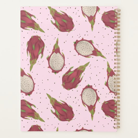 Dragon Fruit Pattern Tropical Personalized Custom Planner (Achterkant)