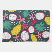 Dragon fruit tropical fleurs serviette de cuisine (Horizontal)