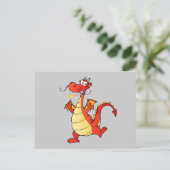 Dragon Funny Happy Fantasy Fiction Drawing Cartoon Briefkaart (Staand voorkant)