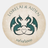 Dragon Gamer Fantasy Ronde Sticker (Voorkant)