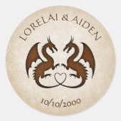 Dragon Gamer Fantasy Ronde Sticker (Voorkant)