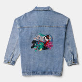 Dragon Géisha Asiatique Cerisiers en Fleur Bleu (Verso)