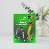 Dragon Get Well Briefkaart (Staand voorkant)