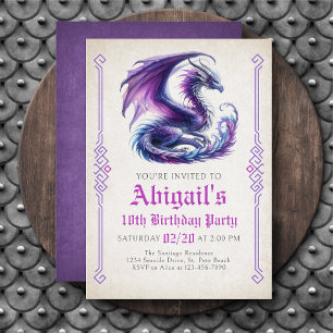 Dragon Girl's Verjaardag Uitnodiging