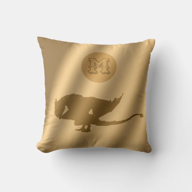 Dragon Gold Luxury Monogram Kussen (Voorkant)