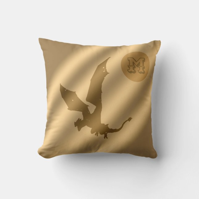 Dragon Gold Luxury Monogram Kussen (Voorkant)