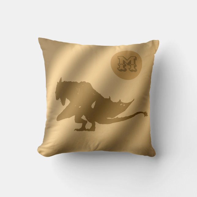 Dragon Gold Luxury Monogram Kussen (Voorkant)