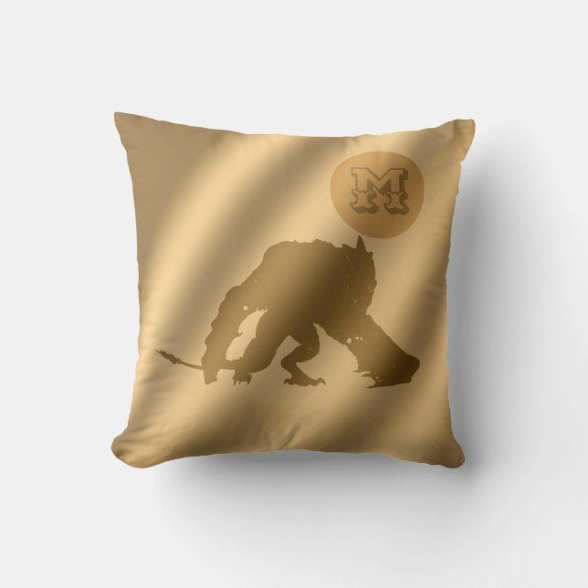 Dragon Gold Luxury Monogram Kussen (Voorkant)