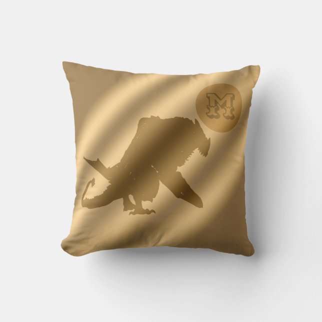 Dragon Gold Luxury Monogram Kussen (Voorkant)