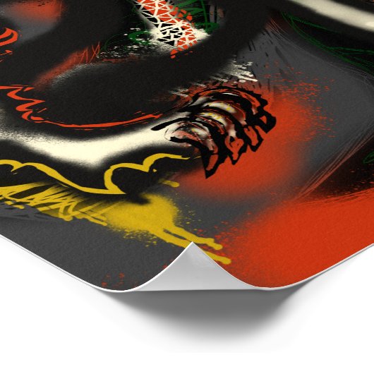 Dragon Graffiti Art Print (Hoek)