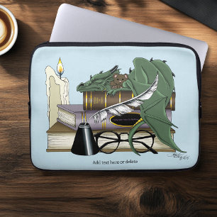 Dragon Green Sleeping Books Laptop Sleeve