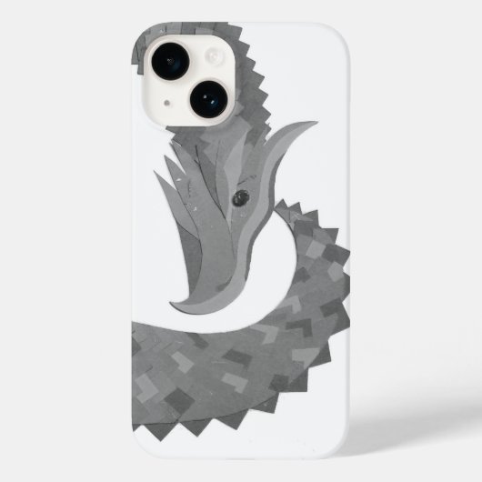 Dragon gris cœur sur étui iPhone Case-Mate blanc (Verso)