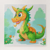 Dragon groene kunstwerk legpuzzel (Verticaal)