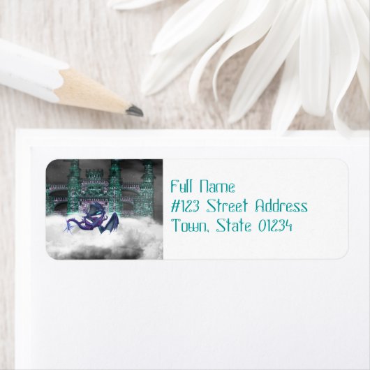 Dragon Guarding Castle Mailing Labels (Insitu)