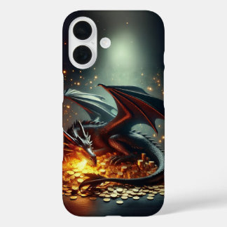 Dragon Guarding Gold-ontwerp iPhone 16 Hoesje