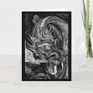 Dragon "Happy Birthday" groetjes kaart rand