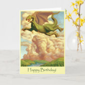 Dragon Happy Birthday Kaart (Gele Bloem)