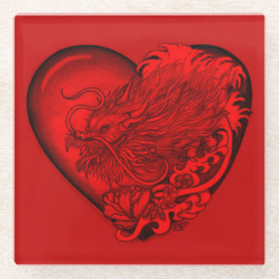 Dragon Heart Glazen Onderzetter