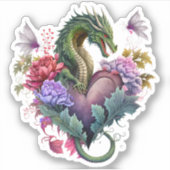 Dragon Heart Valentijnsdag Sticker (Voorkant)
