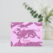 Dragon héraldique (rose) - Carte postale (Debout devant)