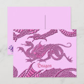 Dragon héraldique (rose) - Carte postale (Devant / Derrière)