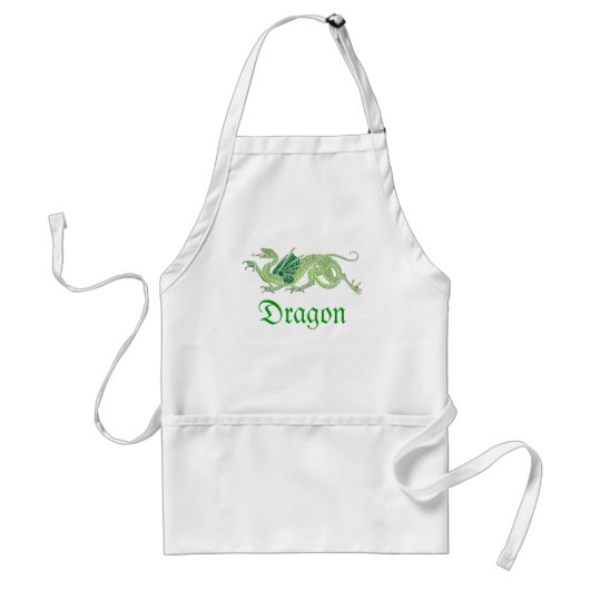Dragon héraldique (vert) - tablier #2 (Devant)