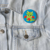 Dragon Holding Lantern Ronde Button 5,7 Cm (In situ)
