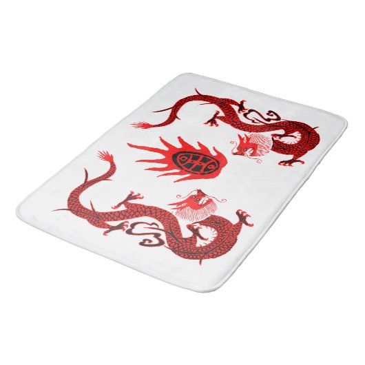  Dragon Holiday Rood en Zwart Badmat (Gekanteld)
