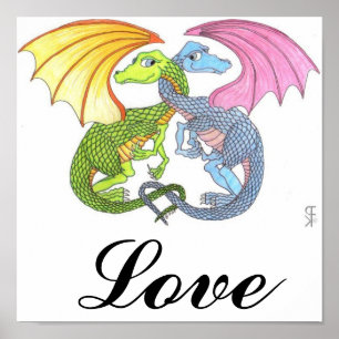 Dragon Hugs Poster