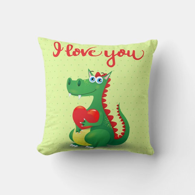 Dragon in Love Kussen (Voorkant)