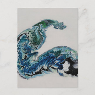 “Dragon in the Waves – Abstract Ocean Energy Postc Briefkaart