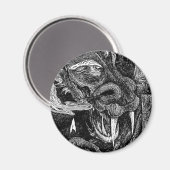 Dragon 'initial' frigo aimant rond (Recto/Verso)