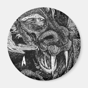 Dragon 'initial' frigo aimant rond
