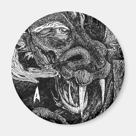 Dragon 'initial' frigo aimant rond (Devant)