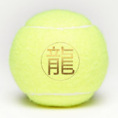 Dragon Jaar Goud Chinees Ideogram reliëf effect Tennisballen (Voorkant)