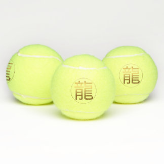 Dragon Jaar Goud Chinees Ideogram reliëf effect Tennisballen