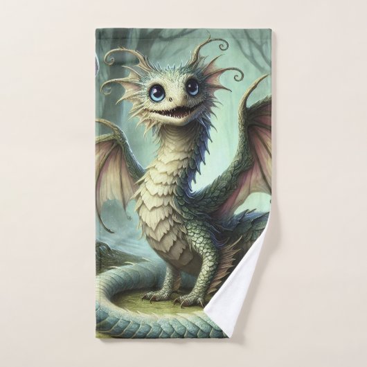 Dragon Jabberwocky Mignon Créature Fantastique Art (Serviette à main)