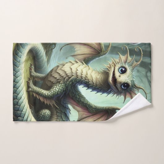 Dragon Jabberwocky Schattigee Fantasy Creature Art Bad Handdoek (Handdoek)