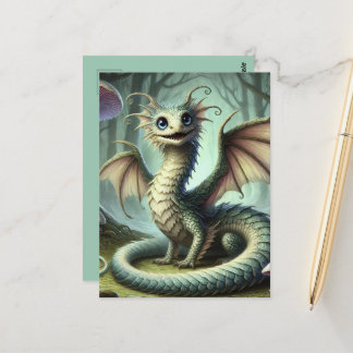 Dragon Jabberwocky Schattigee Fantasy Creature Art Briefkaart