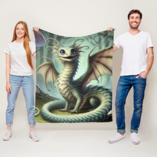 Dragon Jabberwocky Schattigee Fantasy Creature Art Fleece Deken