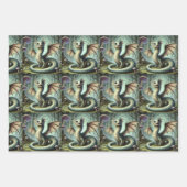 Dragon Jabberwocky Schattigee Fantasy Creature Art Inpakpapier Vel (Voorkant 2)