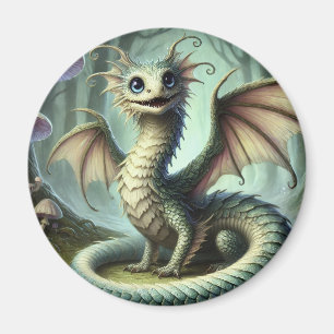 Dragon Jabberwocky Schattigee Fantasy Creature Art Magneet