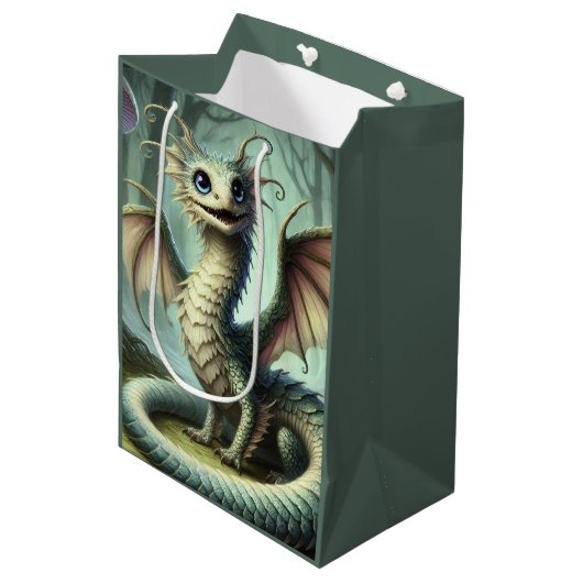 Dragon Jabberwocky Schattigee Fantasy Creature Art Medium Cadeauzakje (Voorkant Gekanteld)