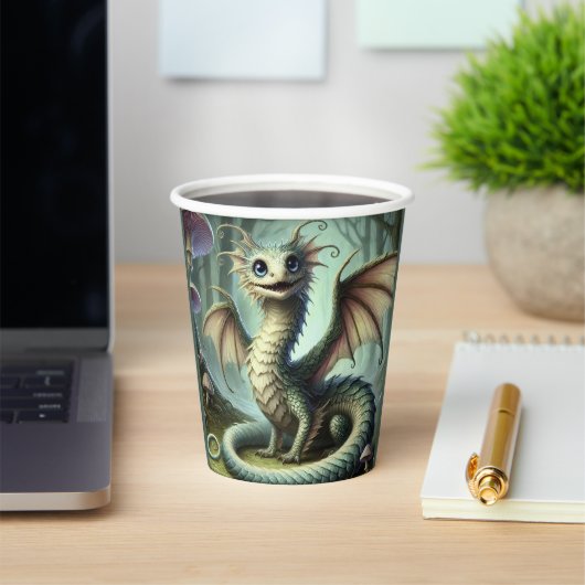 Dragon Jabberwocky Schattigee Fantasy Creature Art Papieren Bekers (Insitu)