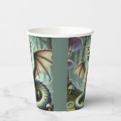 Dragon Jabberwocky Schattigee Fantasy Creature Art Papieren Bekers (Links)