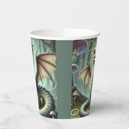 Dragon Jabberwocky Schattigee Fantasy Creature Art Papieren Bekers (Links)