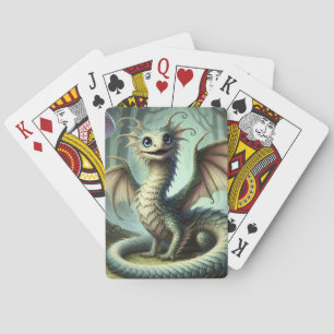 Dragon Jabberwocky Schattigee Fantasy Creature Art Pokerkaarten