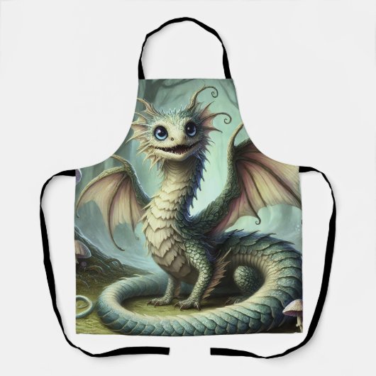 Dragon Jabberwocky Schattigee Fantasy Creature Art Schort (Voorkant)