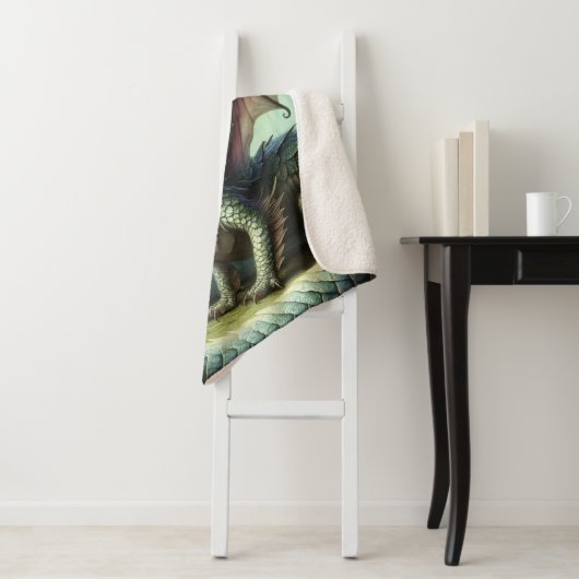 Dragon Jabberwocky Schattigee Fantasy Creature Art Sherpa Deken (In situ)