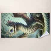 Dragon Jabberwocky Schattigee Fantasy Creature Art Strandlaken (Voorkant)